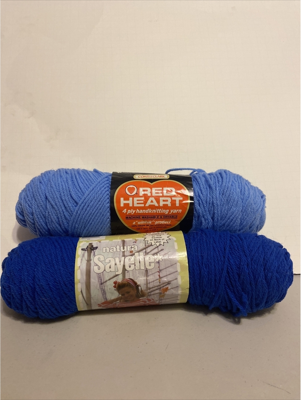 Red Heart Yarn Acrylic 4 Ply Hand knitting yarn Weight 3 1/2 oz. Lt  Dark Blue.